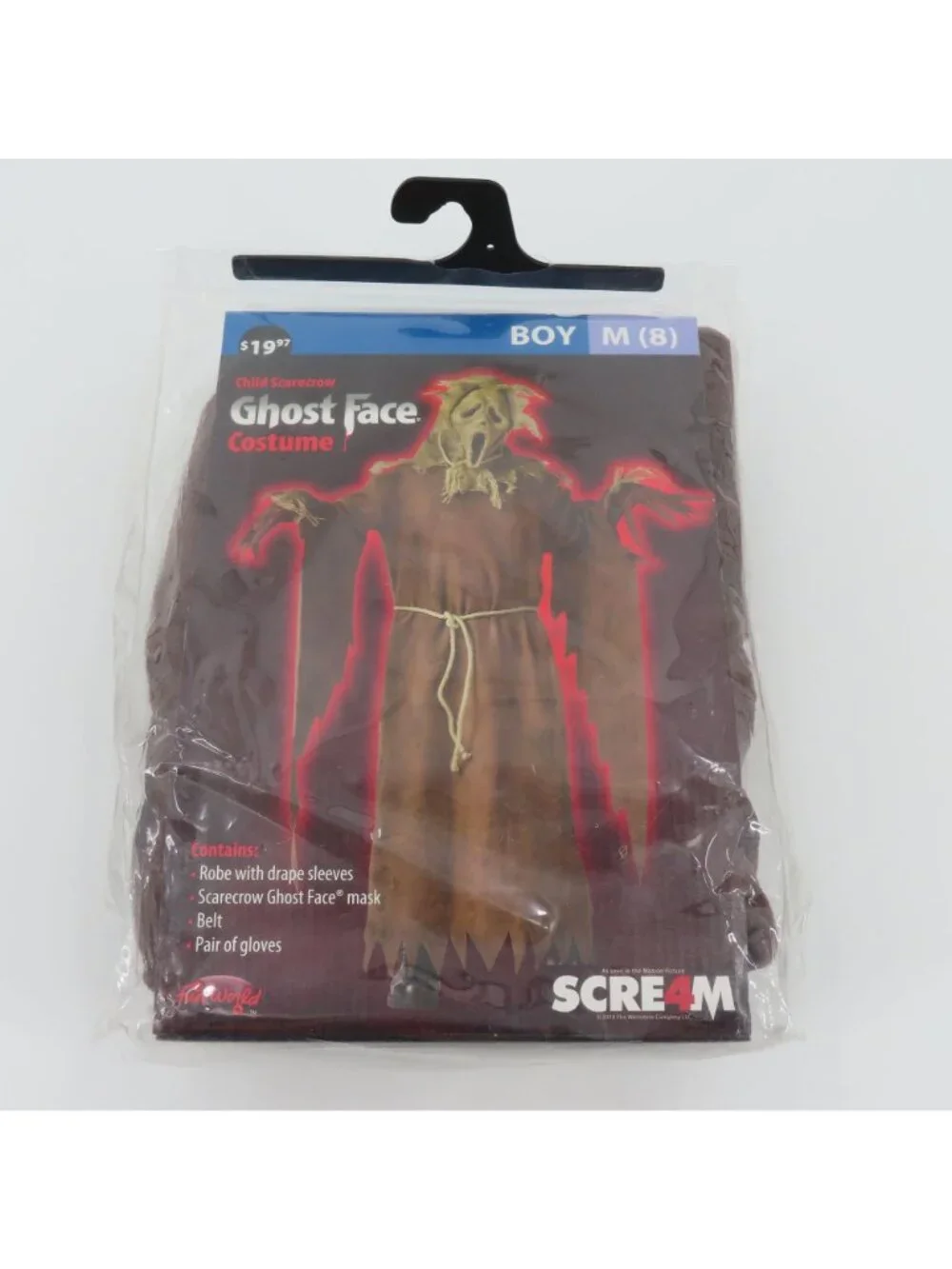 Scream 4 Scarecrow GhostFace Boys Medium 8 Horror Fun World Costume Mask